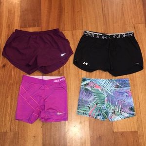 2 jogging shorts and 2 spandex